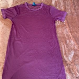 Burgundy Mini Mesh Dress